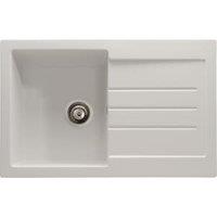 Abode Xcite 1 Bowl Granite Kitchen Sink - White