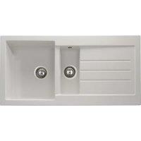 Abode Xcite 1.5 Bowl Granite Kitchen Sink - Frost White