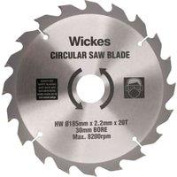 Wickes 20 Teeth Medium Cut Circular Saw Blade - 185 x 30mm