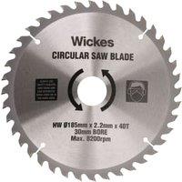 Wickes 40 Teeth Fine Cut Circular Saw Blade - 185 x 30mm