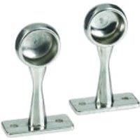 Rothley Brushed Nickel Interior End Rail Bracket - 19mm - Pack of 2