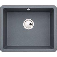 Abode Matrix Square 1 Bowl Undermount Granite Kitchen Sink - Grey