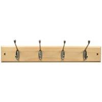 Wickes Pine & Nickel Light Duty Hook Rail - 450mm