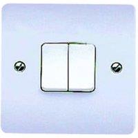 MK 10A 2 Gang 2 Way Light Switch - White