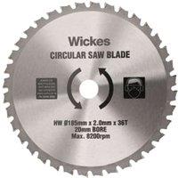 Wickes 36 Teeth Universal Wood Circular Saw Blade - 185 X 20mm