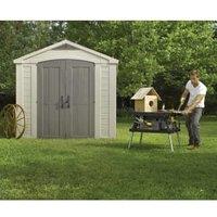 Keter Factor Brown Double Door Outdoor Apex Garden Storage Shed - 8 x 8ft