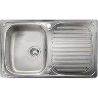 Leisure Linear Compact 1 Bowl Reversible Inset Kitchen Sink - Stainless Steel