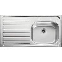 Lexin 1 Bowl Left Hand Drainer Kitchen Sink - Stainless Steel