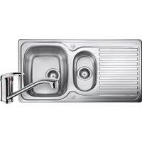 Leisure Linear 1.5 Bowl Reversible Kitchen Sink & Single Lever Tap Pack - Stainless Steel
