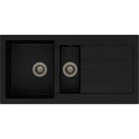 Abode Xcite 1.5 Bowl Reversible Granite Composite Kitchen Sink - Metallic Black