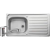 Leisure Linear 1 Bowl Reversible Kitchen Sink & Single Lever Tap Pack - Stainless Steel