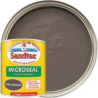 Sandtex Microseal Ultra Smooth Weatherproof Masonry 15 Year Exterior Wall Paint - Bitter Chocolate - 1L