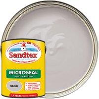 Sandtex Microseal Ultra Smooth Weatherproof Masonry 15 Year Exterior Wall Paint - Gravel - 5L