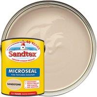 Sandtex Microseal Fine Textured Weatherproof Masonry 15 Year Exterior Wall Paint - Sandstone - 5L