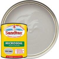Sandtex Microseal Ultra Smooth Weatherproof Masonry 15 Year Exterior Wall Paint - Light Grey - 5L