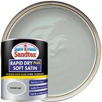 Sandtex Rapid Dry Plus Soft Satin Paint - Cloudy Day - 750ml