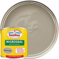 Sandtex Microseal Ultra Smooth Weatherproof Masonry 15 Year Exterior Wall Paint - French Grey - 150ml