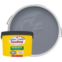 Sandtex Microseal Ultra Smooth Weatherproof Masonry 15 Year Exterior Wall Paint - Vermont Grey - 10L