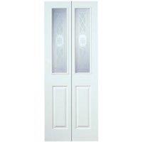 Wickes Chester White Glazed Grained Moulded 4 Panel Internal Bi-Fold Door - 1981 x 762mm