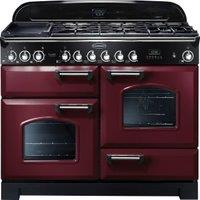 Rangemaster Classic Deluxe 110cm Dual Fuel Range Cooker - Cranberry with Chrome Trim