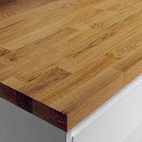 Wickes Dark Oak Solid Wood Breakfast Bar - 900 x 38 x 2000mm