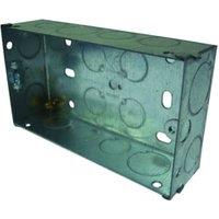 Wickes 2 Gang Flush Steel Knockout Box - 35mm - Pack of 6