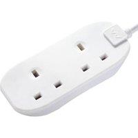 Masterplug 13A Double Socket Extension Lead with 5m Cable - White
