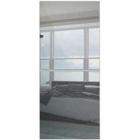 Spacepro Minimalist Sliding Wardrobe Door 2 Panel Silver Frame Mirror - 610mm