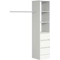 Spacepro Wardrobe Storage Kit Tower Unit with 3 Drawers White - 450mm
