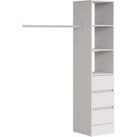 Spacepro Wardrobe Storage Kit Tower Unit with 3 Drawers Cashmere - 450mm