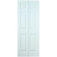 Wickes Lincoln White Grained Moulded 6 Panel Internal Bi-Fold Door - 1939 x 686mm