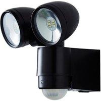 Sirocco 2LT LED PIR Black Spotlight