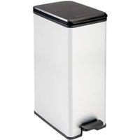 Curver Silver Metal Effect Slim Pedal Touch Bin - 40L