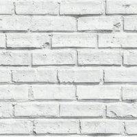 Arthouse White Brick Wallpaper - 10.05m x 53cm