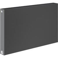Henrad by Stelrad Grey Plan Double Panel Horizontal Designer Radiator - 600 x 1200 mm