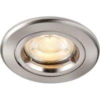 Saxby GU10 Satin Nickel Fire Rated Cast Fixed Downlight - 50W