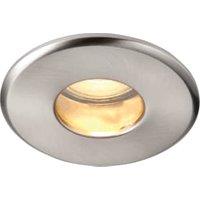Saxby GU10 Satin Nickel Fire Rated IP65 Cast Fixed Downlight - 50W