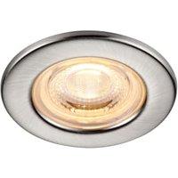 Saxby Integrated LED Fire Rated IP65 Brushed Nickel Fixed Warm White Downlight