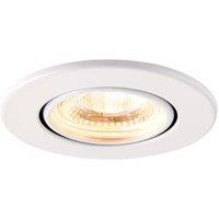 Saxby Integrated LED Fire Rated Adjustable Warm White Dimmable Downlight - Matt White