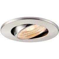 Saxby Integrated LED Fire Rated Adjustable Warm White Dimmable Downlight - Brushed Nickel