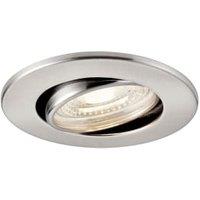 Saxby Integrated LED Fire Rated Adjustable Cool White Dimmable Downlight - Brushed Nickel