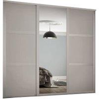Spacepro Shaker 3 Wardrobe Door Kit Cashmere Framed - 2x 3 Panel Shaker & 1x 1 Panel Mirror - 2592mm (W)