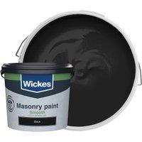 Wickes Smooth Masonry Paint - Black - 5L