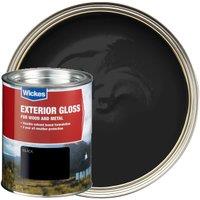 Wickes Exterior Gloss Paint - Black - 750ml