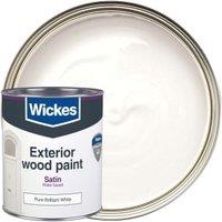 Wickes Exterior Satinwood Paint - Pure Brilliant White - 750ml