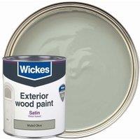 Wickes Exterior Satinwood Paint - Muted Olive - 750ml