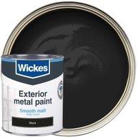 Wickes Smooth Matt Finish Metal Paint - Black - 750ml