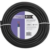 2 Core 2182Y White Round Flexible Cable - 0.75mm2 - 25m