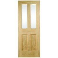 Wickes Cobham Glazed Oak Veneer 4 Panel Internal Door - 1981 x 762mm