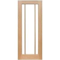 Wickes York Glazed Oak Veneer 3 Panel Internal Door - 1981 x 762mm